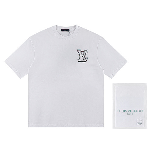 LOUIS VUITTON デニムパッチワーククルーネックTシャツ