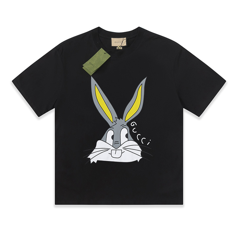 GUCCI うさぎ柄カジュアルクルーネックTシャツ