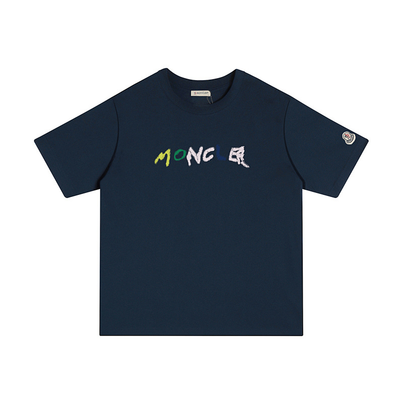 MONCLER レタープリントのカジュアルコットンTシャツ