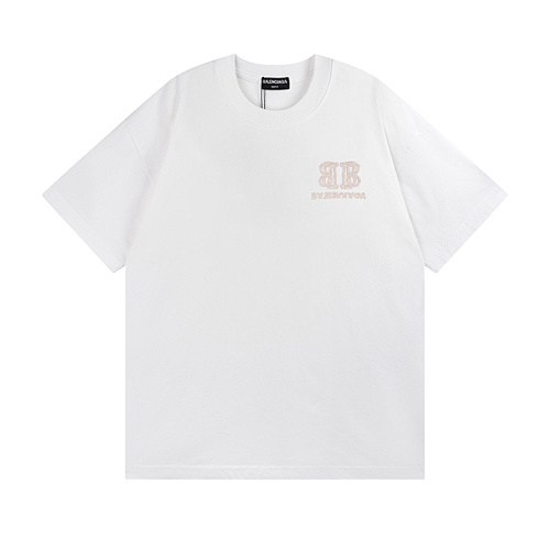 Balenciagaパリ26ss ダブルBロゴ刺繍入り半袖シャツ