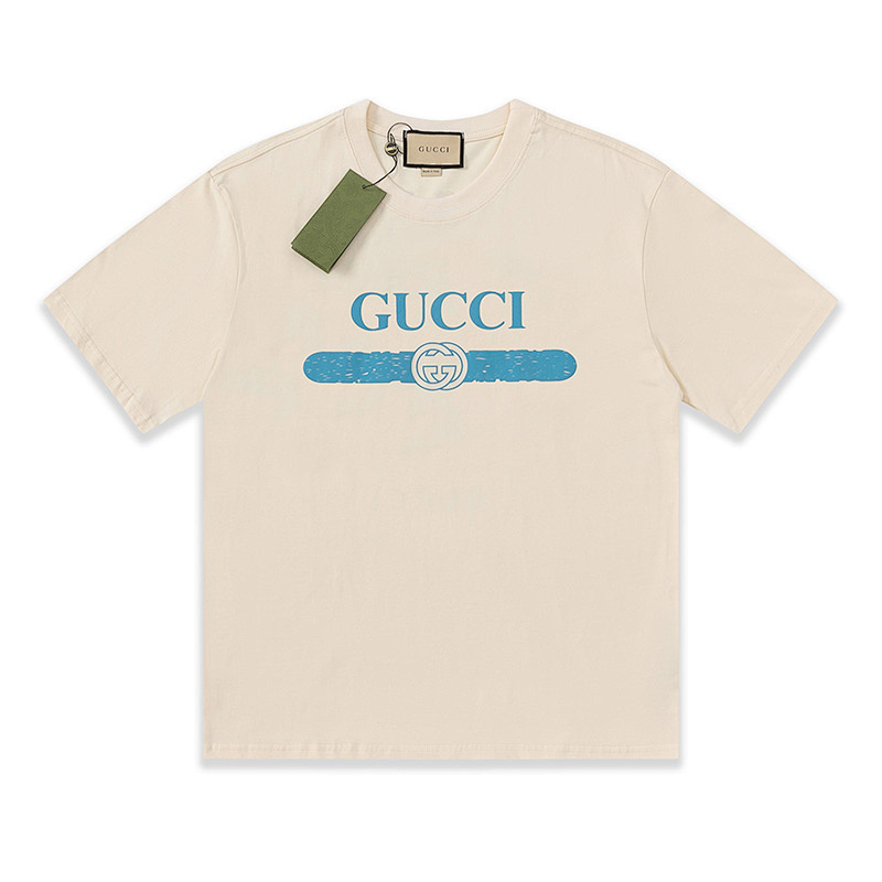 GUCCI レタープリント入りコットンTシャツ