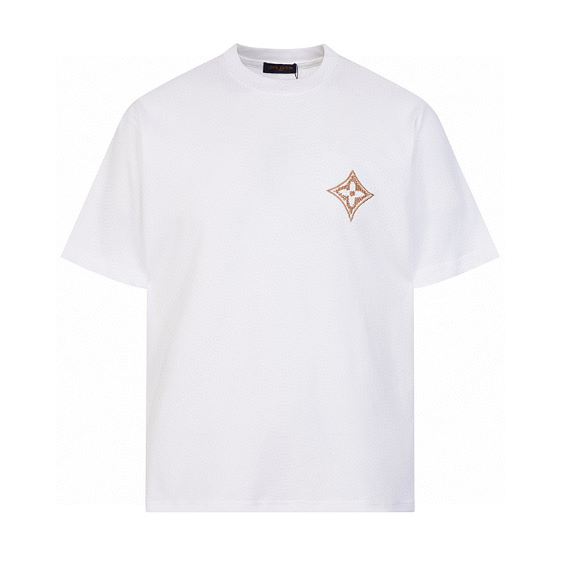 LOUIS VUITTON スタイリッシュでシンプルな刺繍入り純綿Tシャツ