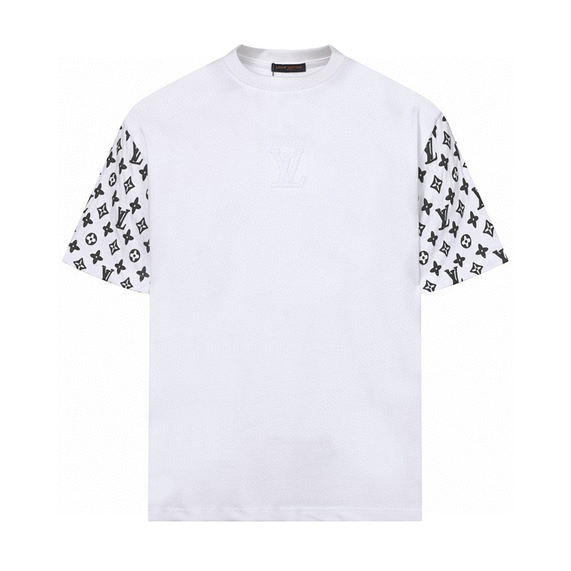 LOUIS VUITTON 袖にロゴが入ったコットンクルーネックTシャツ