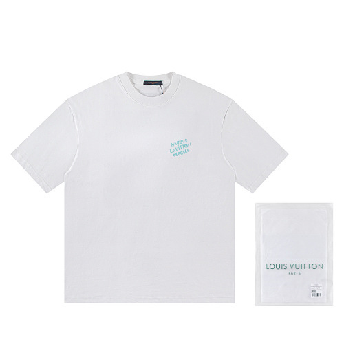 LOUIS VUITTON 刺繍入り純綿クルーネックTシャツ