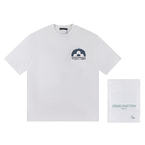 LOUIS VUITTON デニムパッチワーククルーネックTシャツ