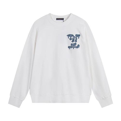 LOUIS VUITTON デニムパッチワーククルーネックのスウェットシャツ