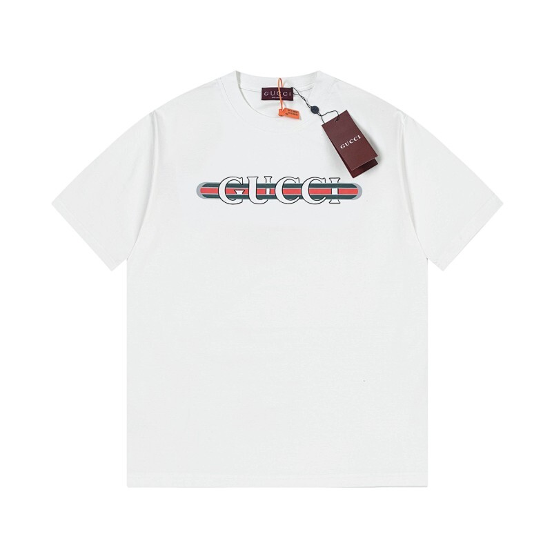 GUCCI ファッショナブルでカジュアルなクルーネックTシャツ
