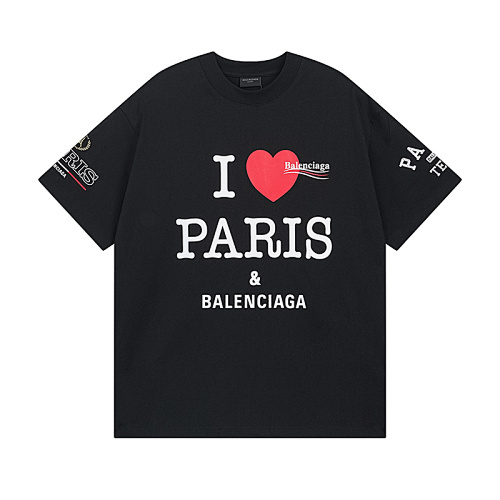 Balenciaga通気性に優れた快適なプリント半袖 T シャツ